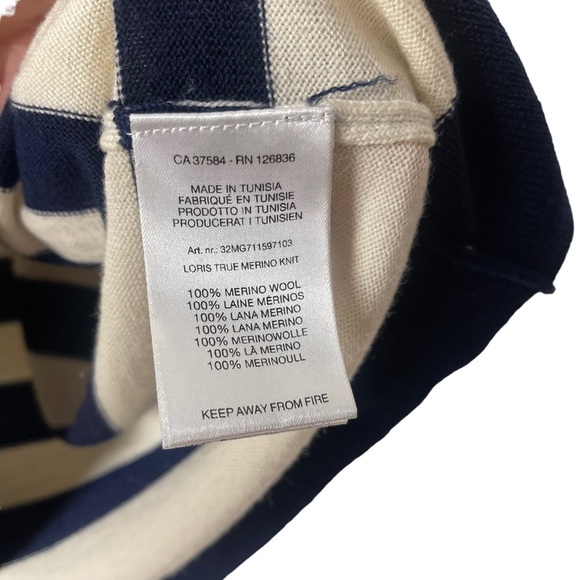 VINTAGE Men’s Red White Blue Striped Merino Wool Sweater Vest Size L Golf - Picture 5 of 8